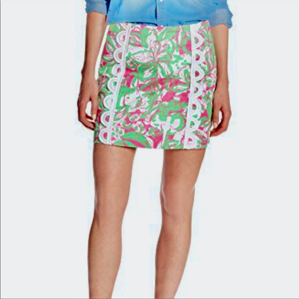 Lilly Pulitzer Pink Green & White Marigold Skort
